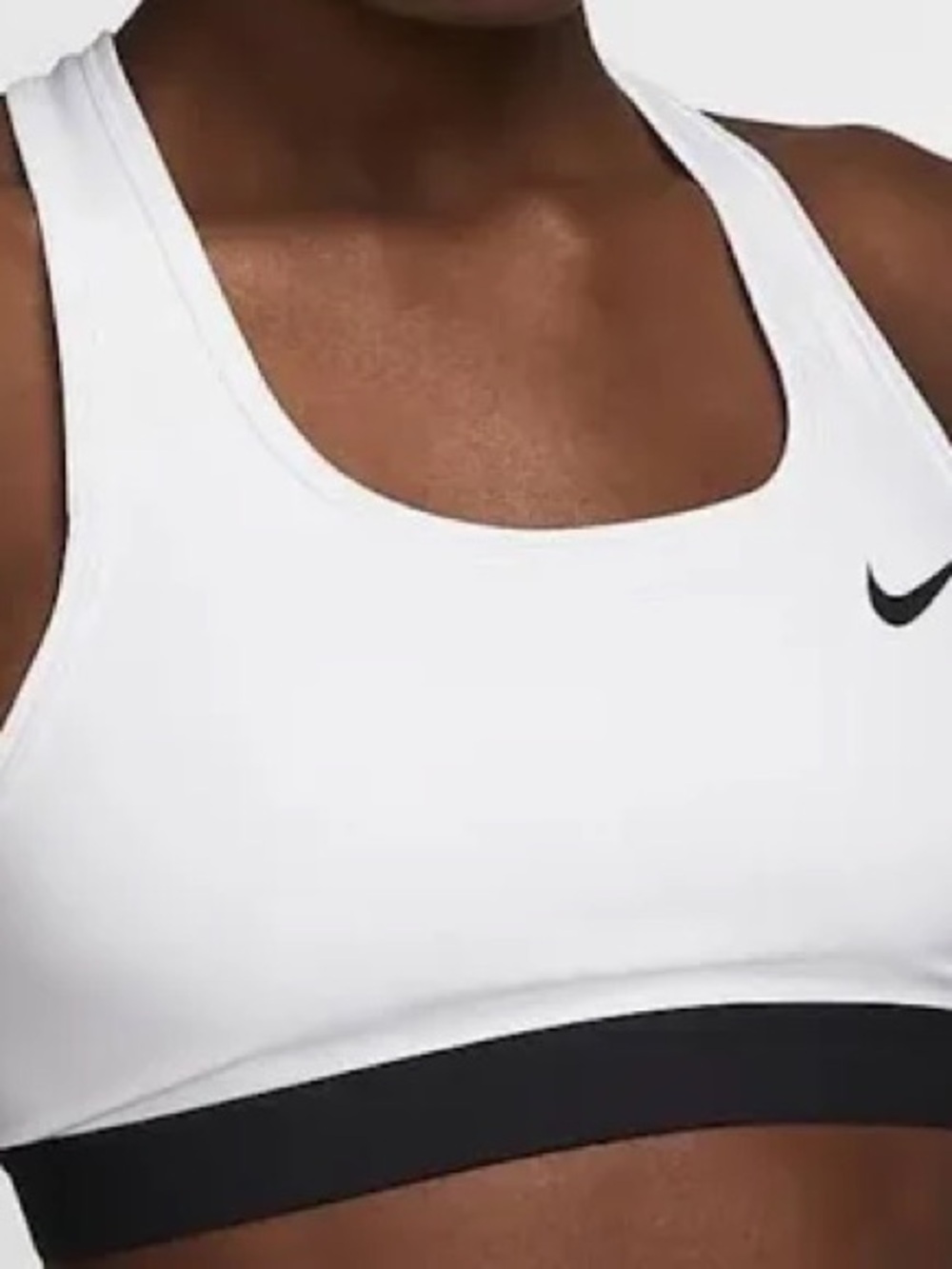 Nike White Sports Bra with Black Band